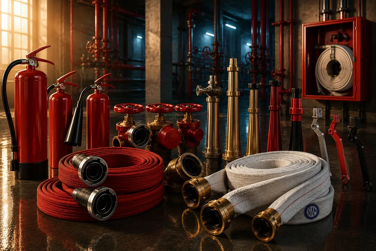Conjunto de materiales y equipos para soluciones de equipamiento contra incendio