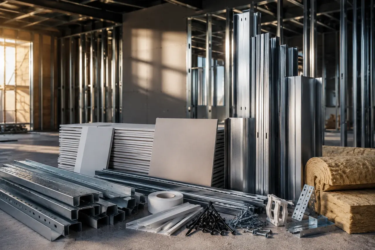 Placas, perfiles y materiales para construcción en seco